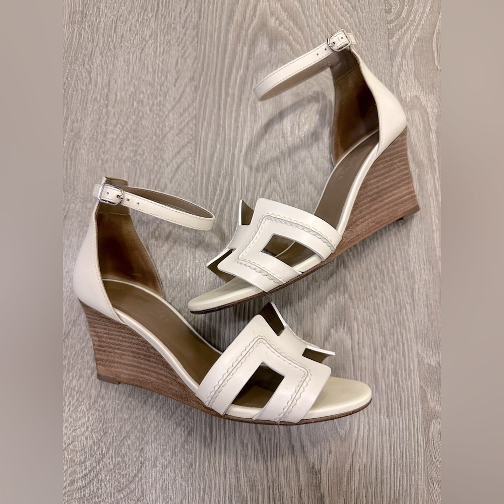 Hermes Legend Leather Sandals/Wedges
